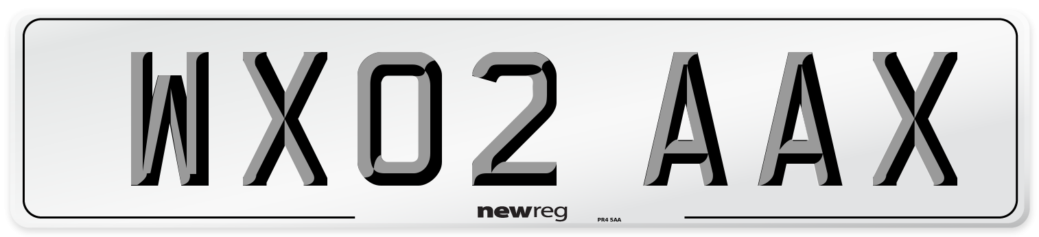 WX02 AAX Number Plate from New Reg